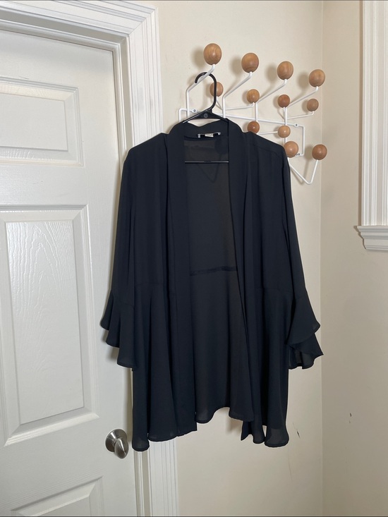 Joseph Ribkoff Sweaters - Joseph Ribkoff Open-Front Flowy Polyester Cardigan  Black M